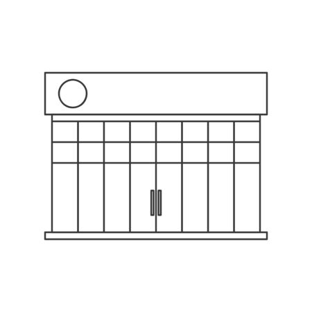 Commercial shopfront icon for retail store in vector line drawingのイラスト素材