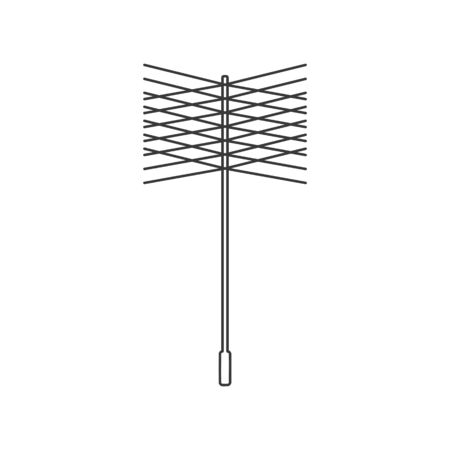 Wire cleaning brush icon as used for cleaning chimneys in vector line drawingのイラスト素材