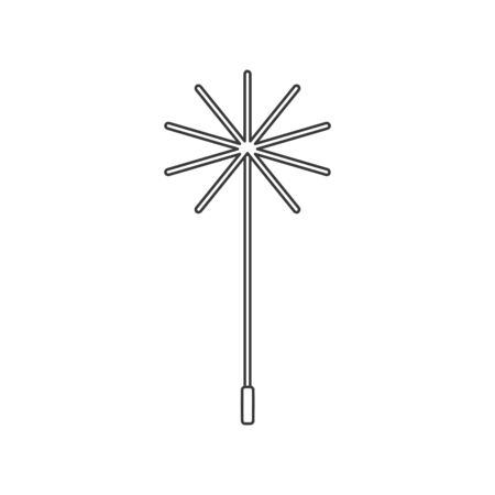 Chimney brush or broom icon in vector line drawingのイラスト素材