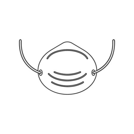 Dust mask icon for personal protection in vector line drawingのイラスト素材