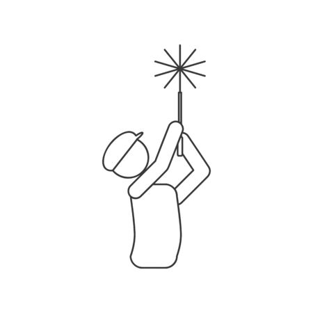 Chimney sweeper icon in action in vectorのイラスト素材