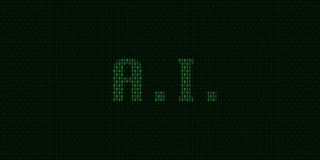 Artificial intelligence concept with binary code in vectorのイラスト素材