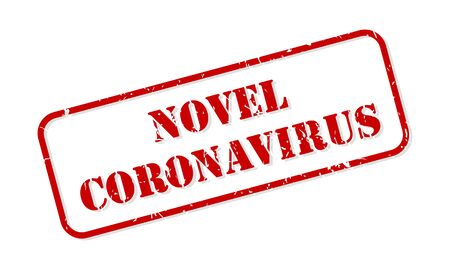 Novel coronavirus red rubber stamp vector isolatedのイラスト素材