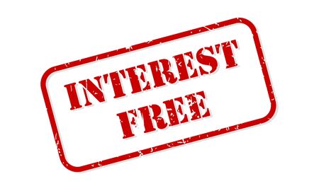 Interest free red rubber stamp vector isolatedのイラスト素材