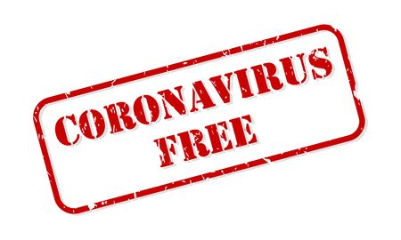 Coronavirus free red rubber stamp vector isolatedのイラスト素材