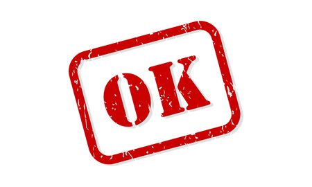 OK red rubber stamp vector isolatedのイラスト素材