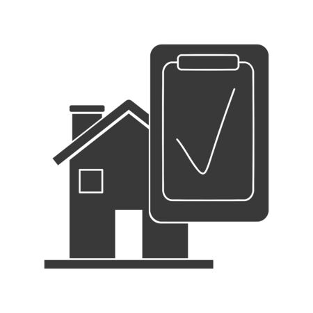 Home inspection icon vector with checklistのイラスト素材