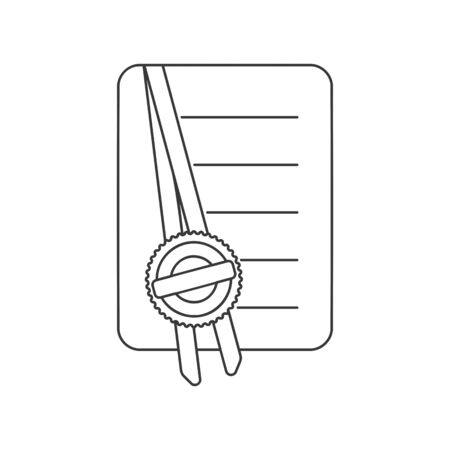 A notarized document with apostille seal icon line drawing vectorのイラスト素材