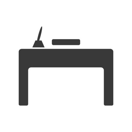 Office desk icon with pen holder in vectorのイラスト素材