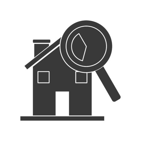House inspection icon vector with magnifying glassのイラスト素材