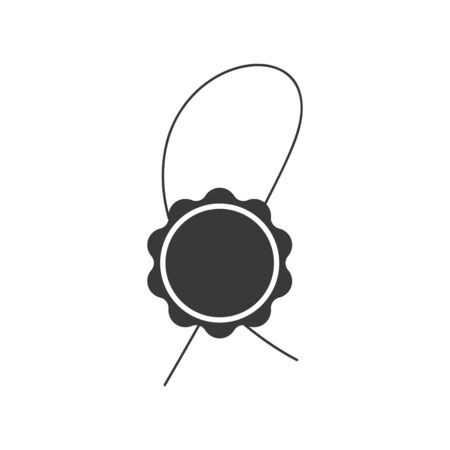 Wax seal with ribbon behind icon vectorのイラスト素材