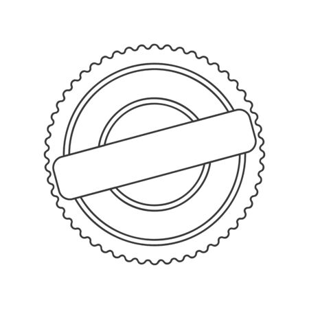 Official style embossed stamp seal icon vector line drawingのイラスト素材