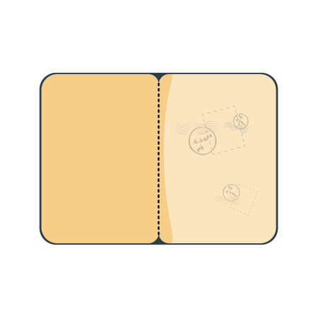 Passport vector with stamps openのイラスト素材
