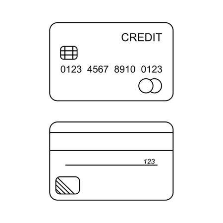 Credit card front and back in vectorのイラスト素材