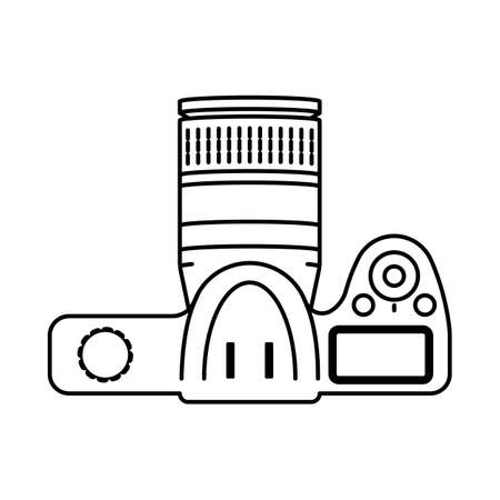 Mirrorless professional digital camera with lens vectorのイラスト素材