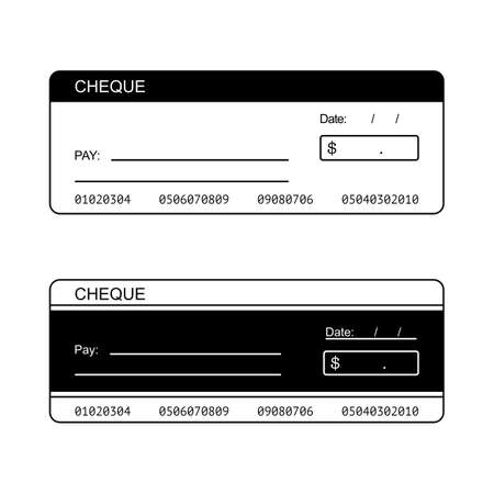 Blank cheque for personal or bank cheque in vectorのイラスト素材