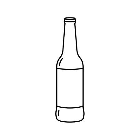 Simple glass beer bottle with screw cap vectorのイラスト素材