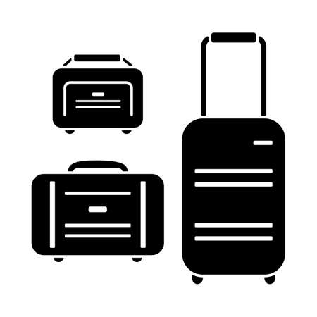Travel luggage with wheels in vectorのイラスト素材