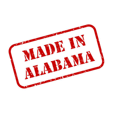Made in Alabama state sign in rubber stamp style vectorのイラスト素材