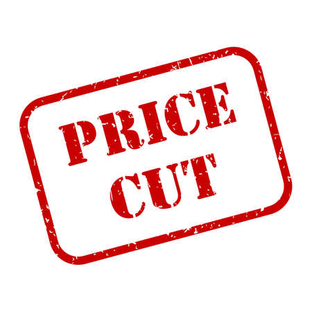 Price cut sign in rubber stamp style vectorのイラスト素材