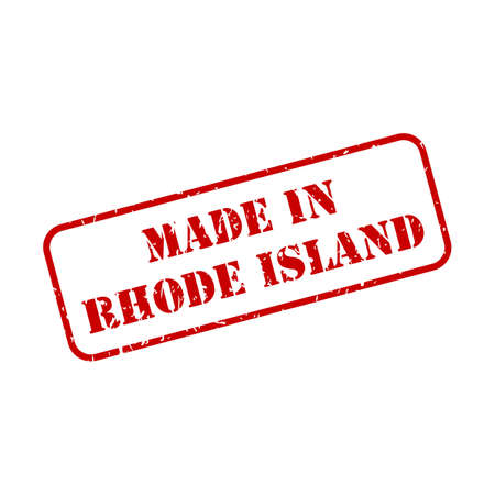 Made in Rhode Island state sign in rubber stamp style vectorのイラスト素材