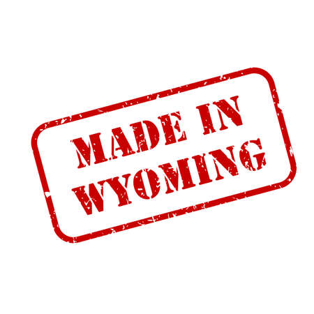 Made in Wyoming state sign in rubber stamp style vectorのイラスト素材