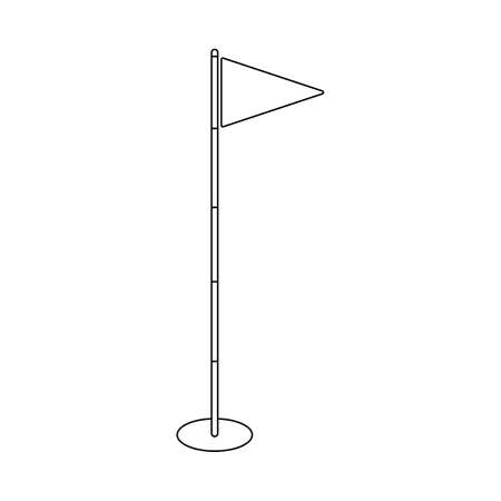 Flag and hole on a golf course in vectorのイラスト素材