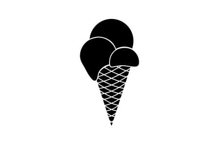 Icecream cone with three scoops in vectorのイラスト素材