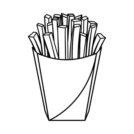 Deep fried french fries or hot chips for restaurant food menu vectorのイラスト素材