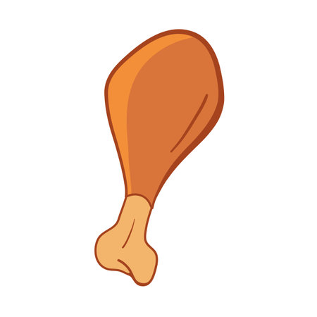 Crispy fried chicken drumstick hot food to take out vectorのイラスト素材