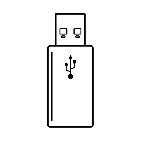 USB memory stick or flash drive with USB symbol in vectorのイラスト素材