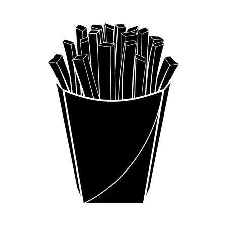 Deep fried french fries or hot chips for restaurant food menu vectorのイラスト素材