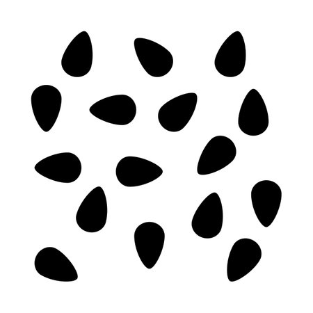 Watermelon seeds pattern in vector silhouette for backgroundのイラスト素材