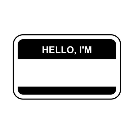 Name badge graphic of hello i am in vectorのイラスト素材