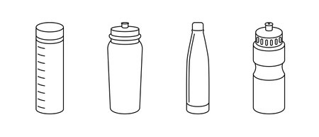 Reusable water bottles in vectorのイラスト素材