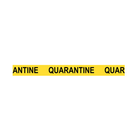 Yellow quarantine tape in repeating pattern vectorのイラスト素材
