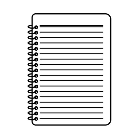 Notepad graphic with lined paper and spiral binding in vectorのイラスト素材