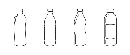 Plastic water bottle shape in vectorのイラスト素材