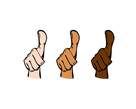 Thumbs up sign in a cartoon style hand in vectorのイラスト素材