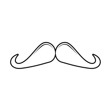 Ringmaster style classic moustache graphic in line drawing style vectorのイラスト素材