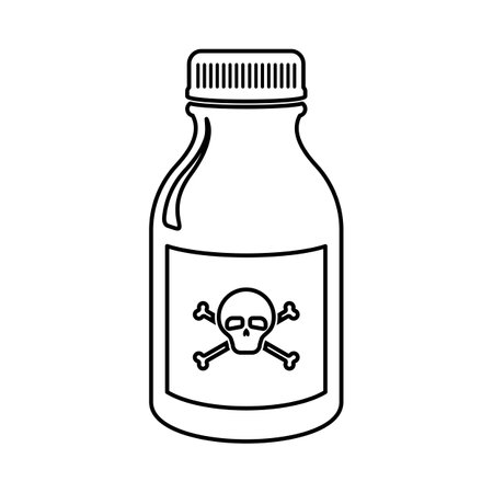 Poison bottle or toxic liquid with skull and crossbones on the front in vectorのイラスト素材