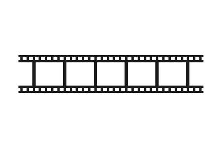 Isolated filmstrip with blank film frame for repeating pattern background in vector silhouetteのイラスト素材