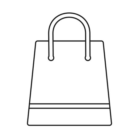 Shopping bag for online shopping concept in outline vector iconのイラスト素材