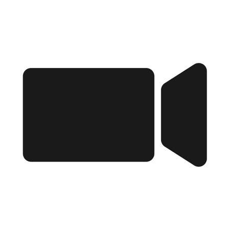 Video camera on symbol for video conferencing concept in silhouette vector iconのイラスト素材