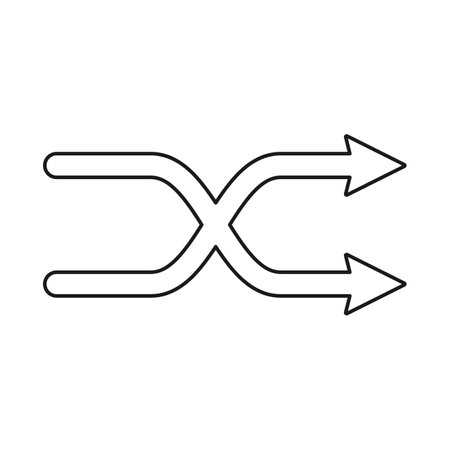 Shuffle playlist button or random cycle audio control in vector iconのイラスト素材