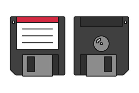 Floppy disk or diskette for data storage in vector iconのイラスト素材
