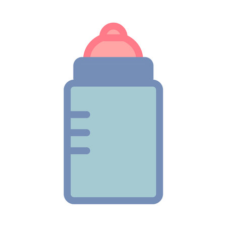 Baby milk bottle for newborn child in vector iconのイラスト素材