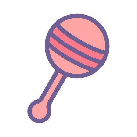 Baby rattle toy in vector iconのイラスト素材
