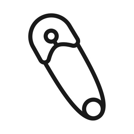 Safety pin or baby diaper pin in vector iconのイラスト素材