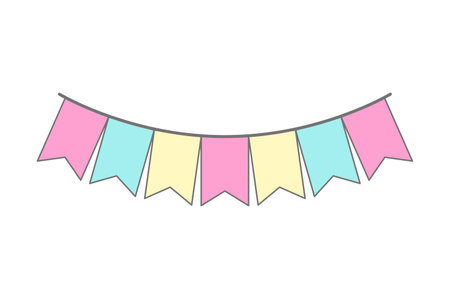 Bunting or garland flags for party decoration in vectorのイラスト素材